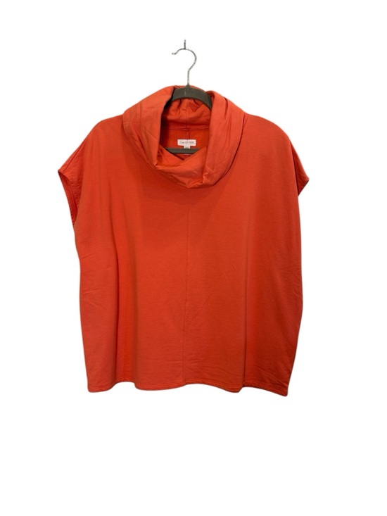 Garnet Hill Sweaters - Garnet Hill Burnt Orange Boxy Funnel Neck Sporty Sleeveless Tank sz M